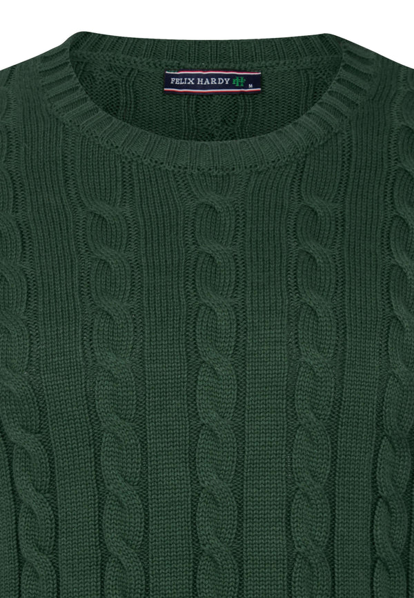 Cable Knit Crew Neck Long Sleeve Pullover