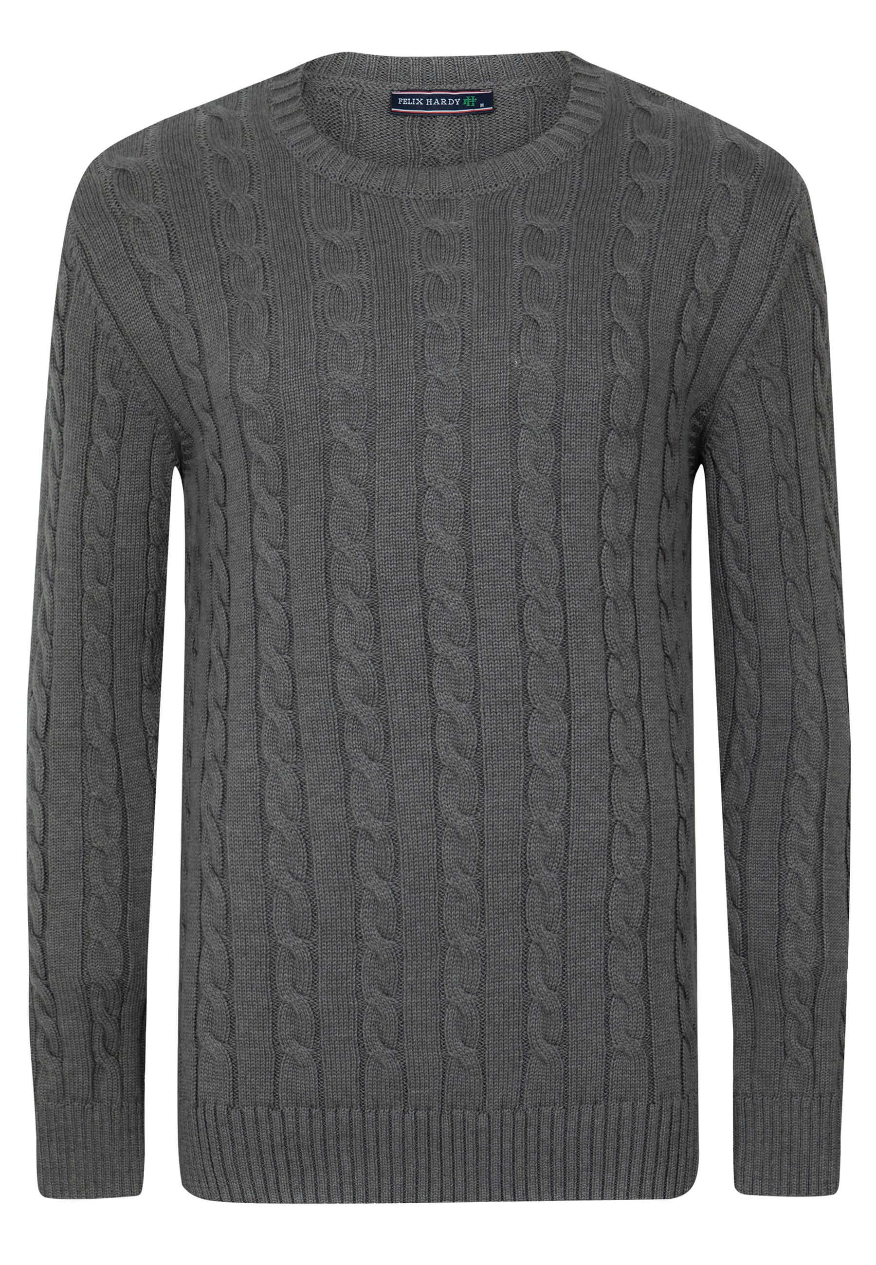 Cable Knit Crew Neck Long Sleeve Pullover