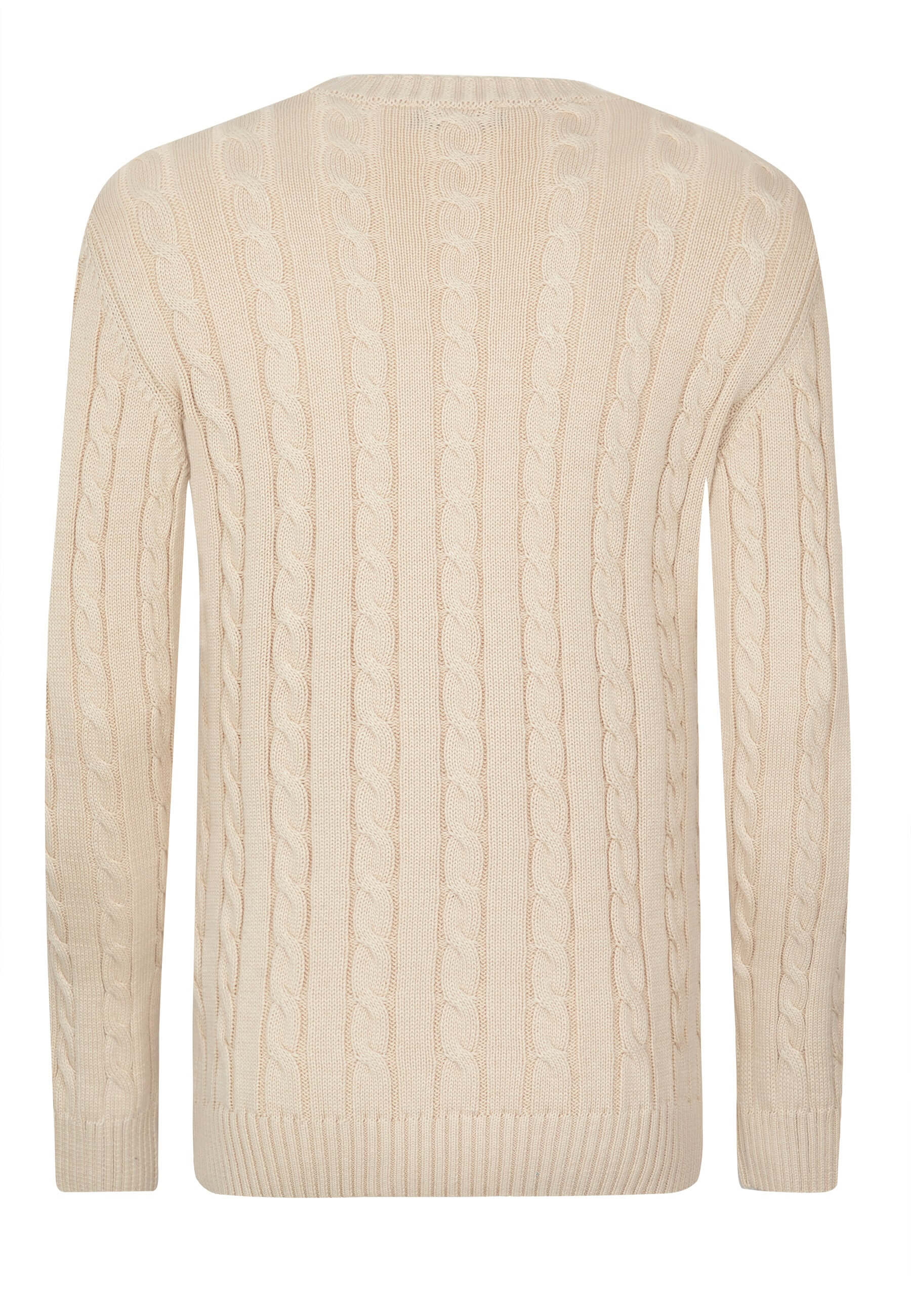 Cable Knit Crew Neck Long Sleeve Pullover