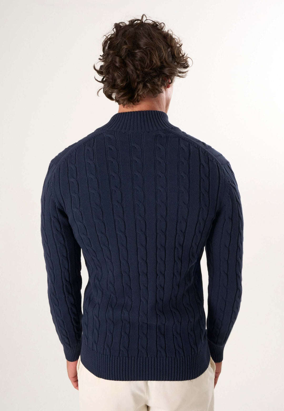 Cable Knit Full Zipper Long Sleeve Cardigan