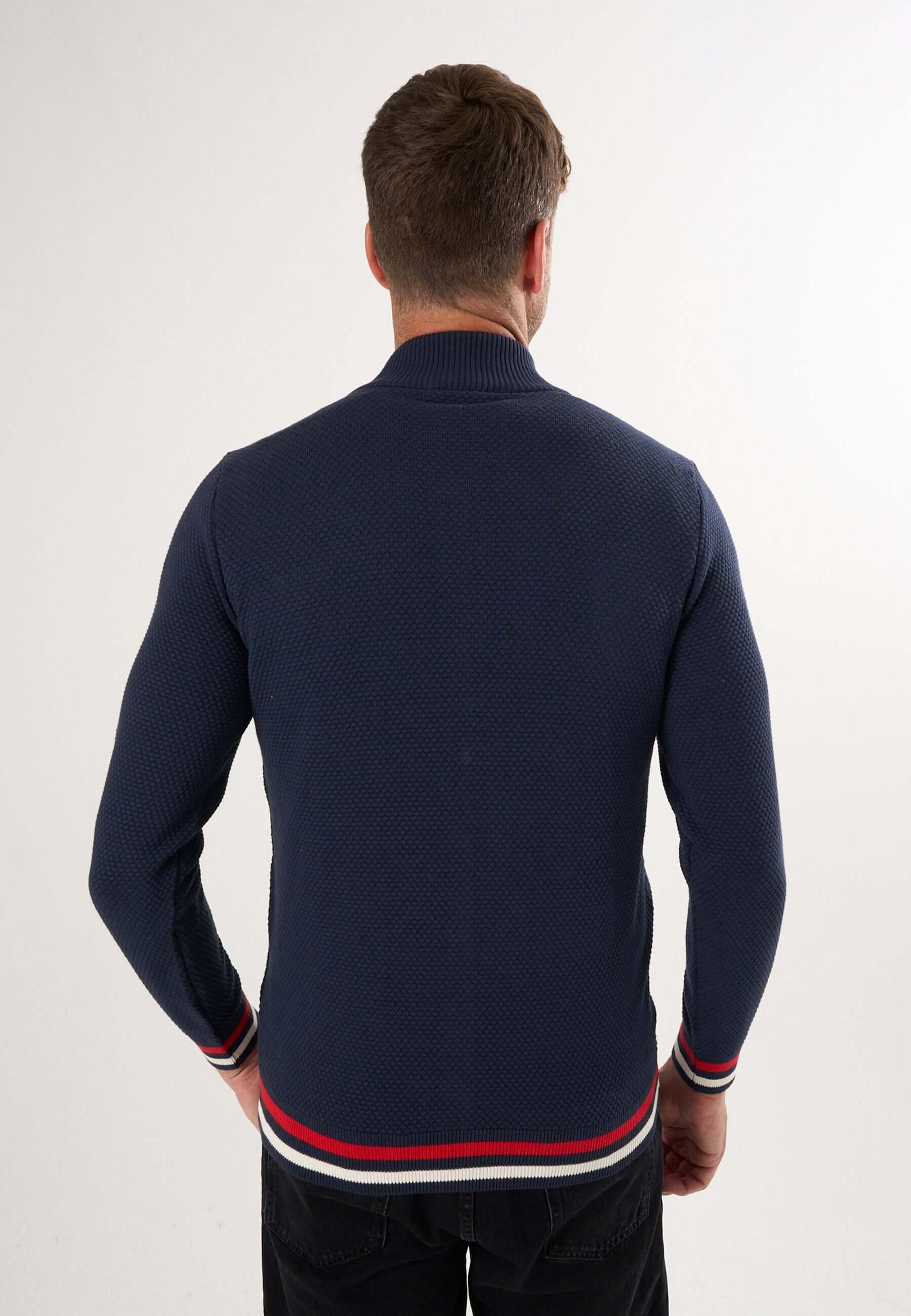 High Neck Full Zipper Long Sleeve Cardigan