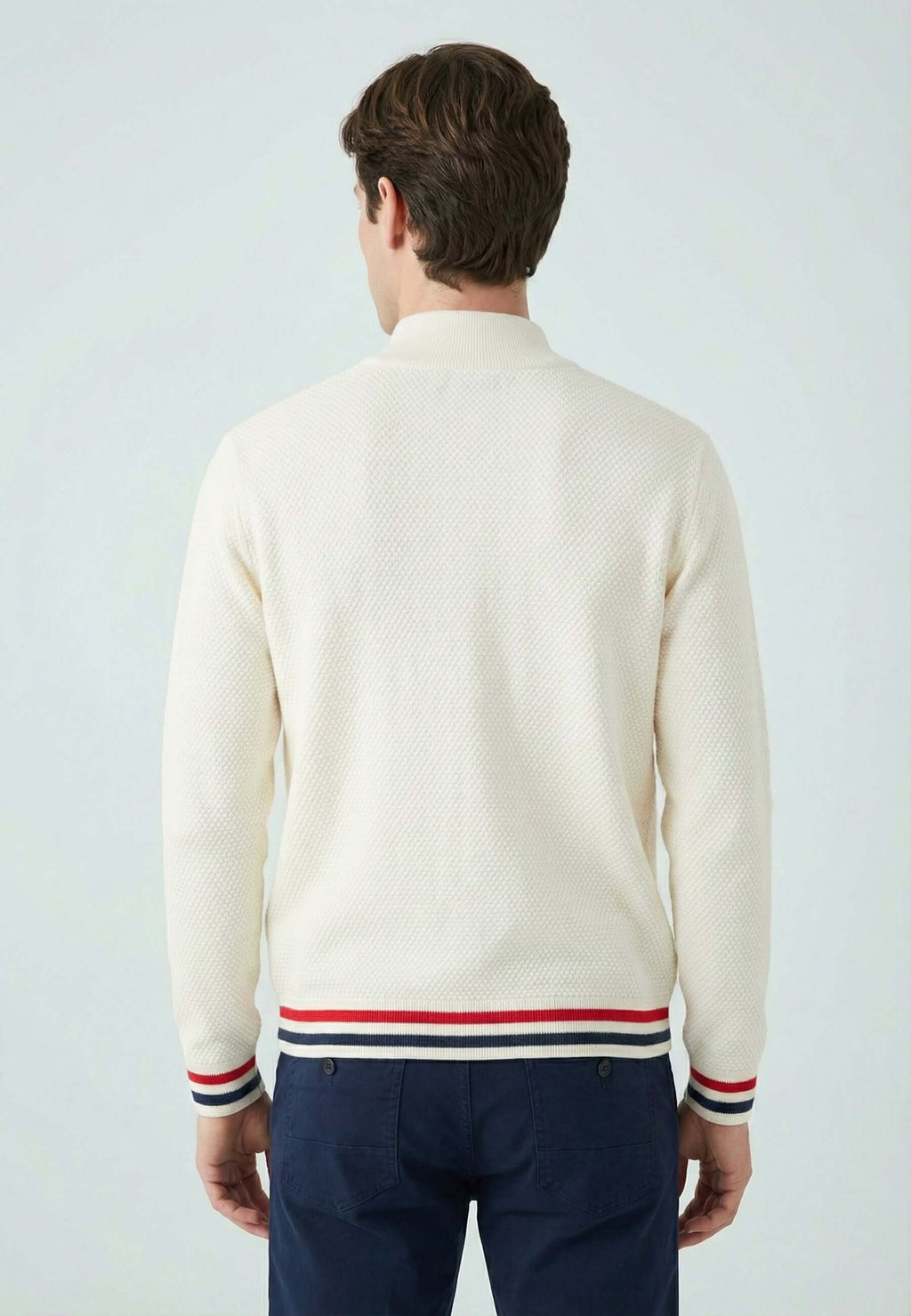 High Neck Full Zipper Long Sleeve Cardigan