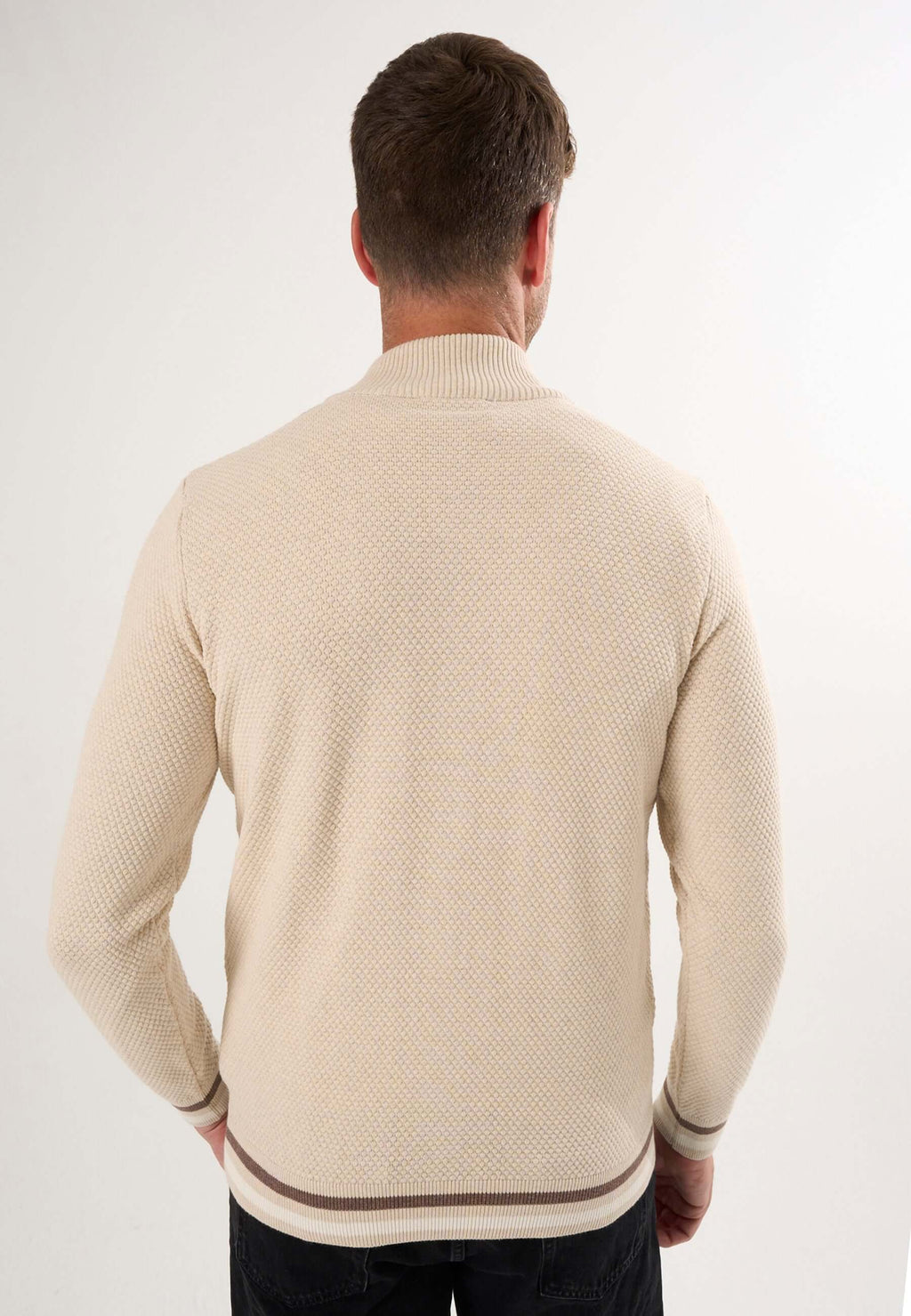 High Neck Full Zipper Long Sleeve Cardigan