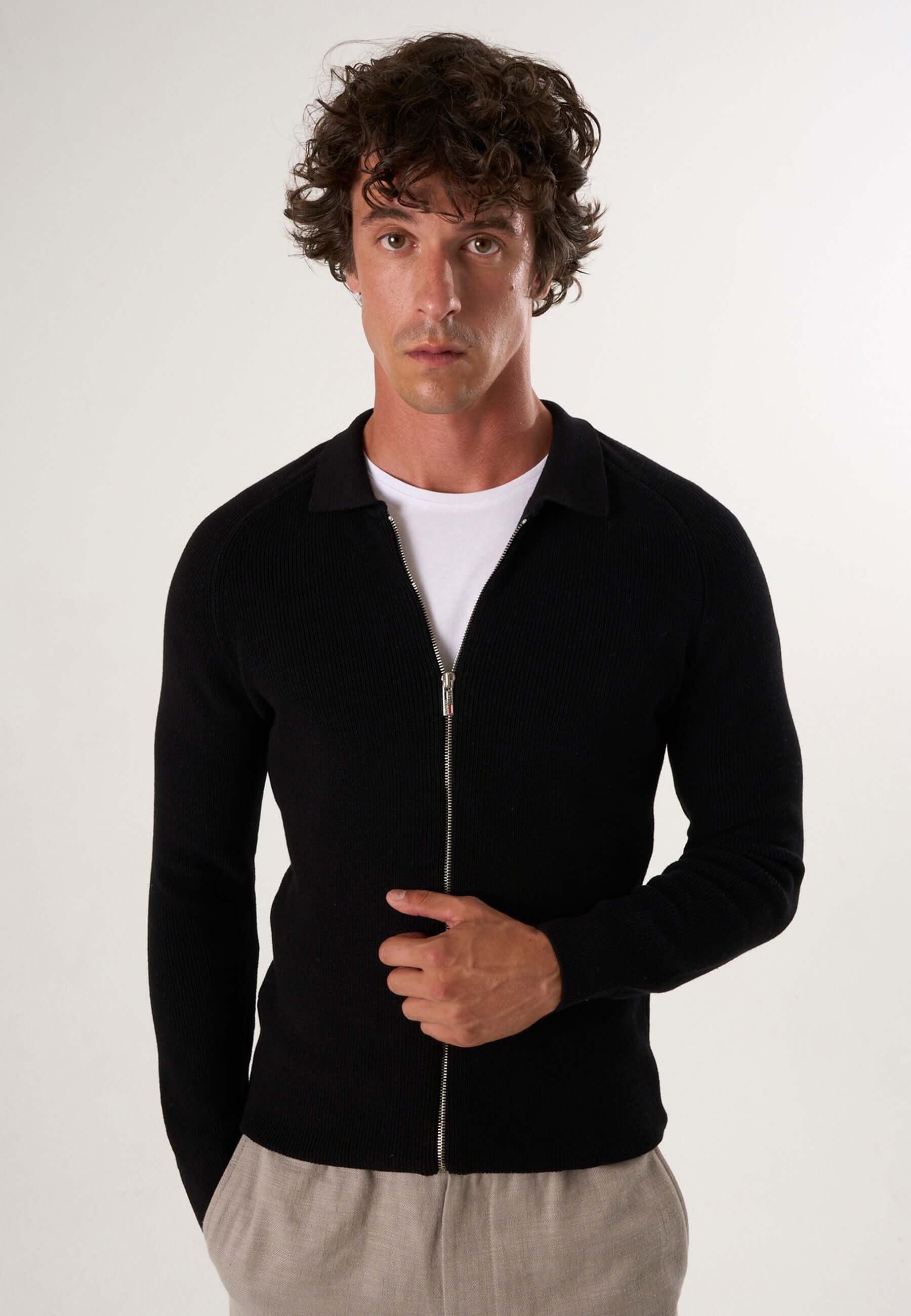 Full Zipper Knitted Cardigan