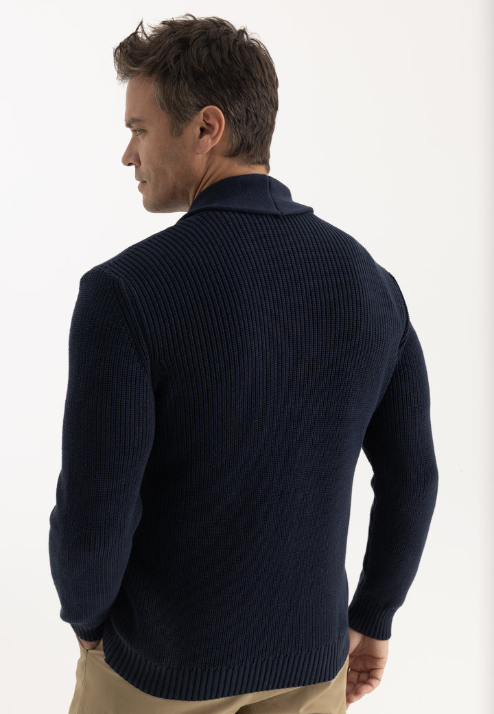 Men’s Shawl Collar Cotton Cardigan