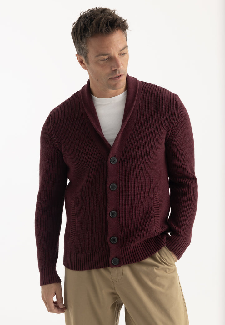 Men’s Shawl Collar Cotton Cardigan