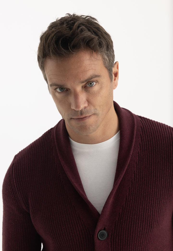 Men’s Shawl Collar Cotton Cardigan
