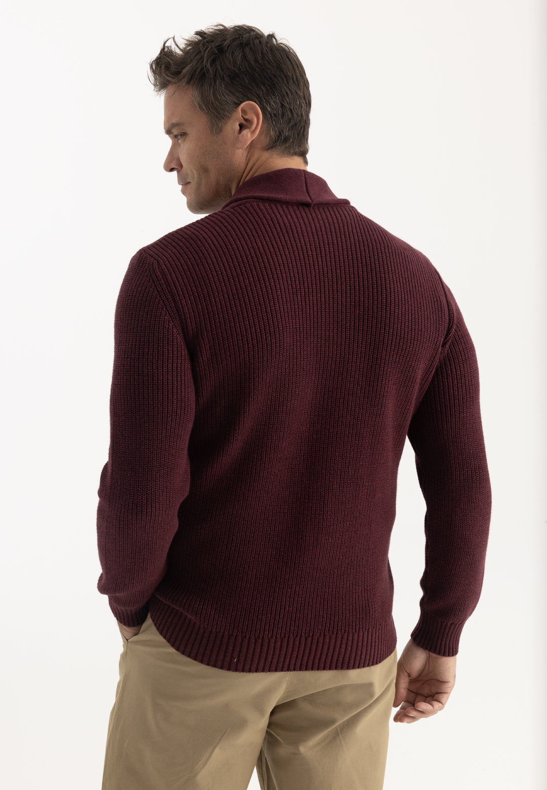 Men’s Shawl Collar Cotton Cardigan