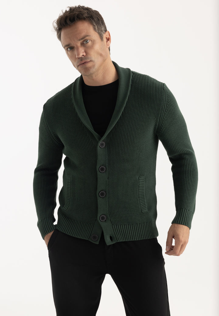 Men’s Shawl Collar Cotton Cardigan