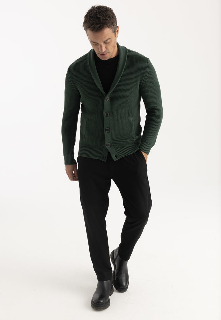 Men’s Shawl Collar Cotton Cardigan