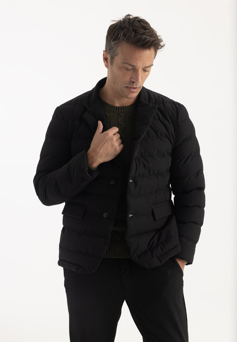 Men’s Puffer Blazer Jacket - Black