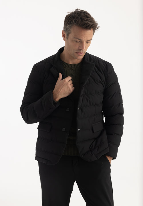 Men’s Puffer Blazer Jacket - Black