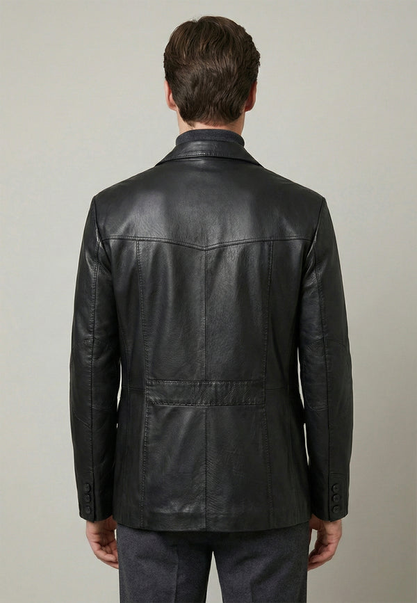 Blazer Leather Jacket with 2 buttons
