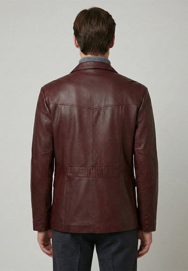 Blazer Leather Jacket with 2 buttons