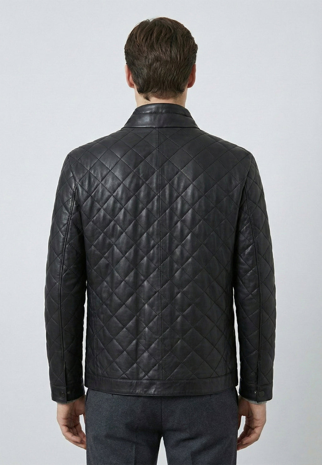 Full-Zipper Leather Jacket