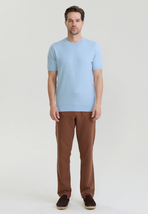 Basic Crew Neck Knit T-Shirt