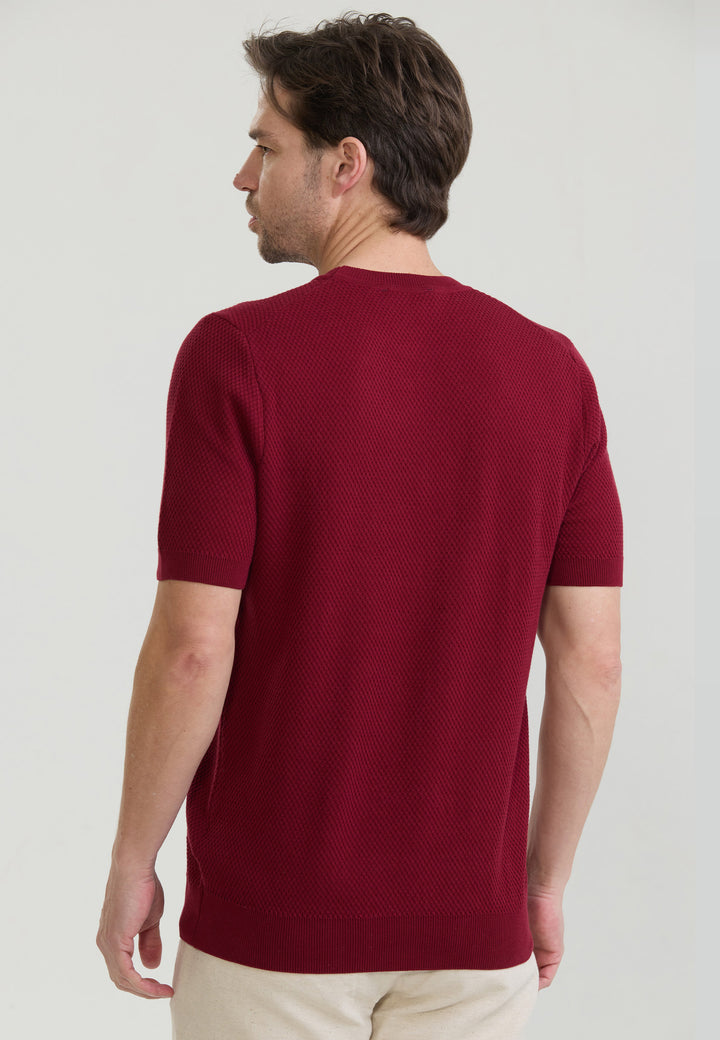 Men Basic Crew Neck Knit T-Shirt – Beige