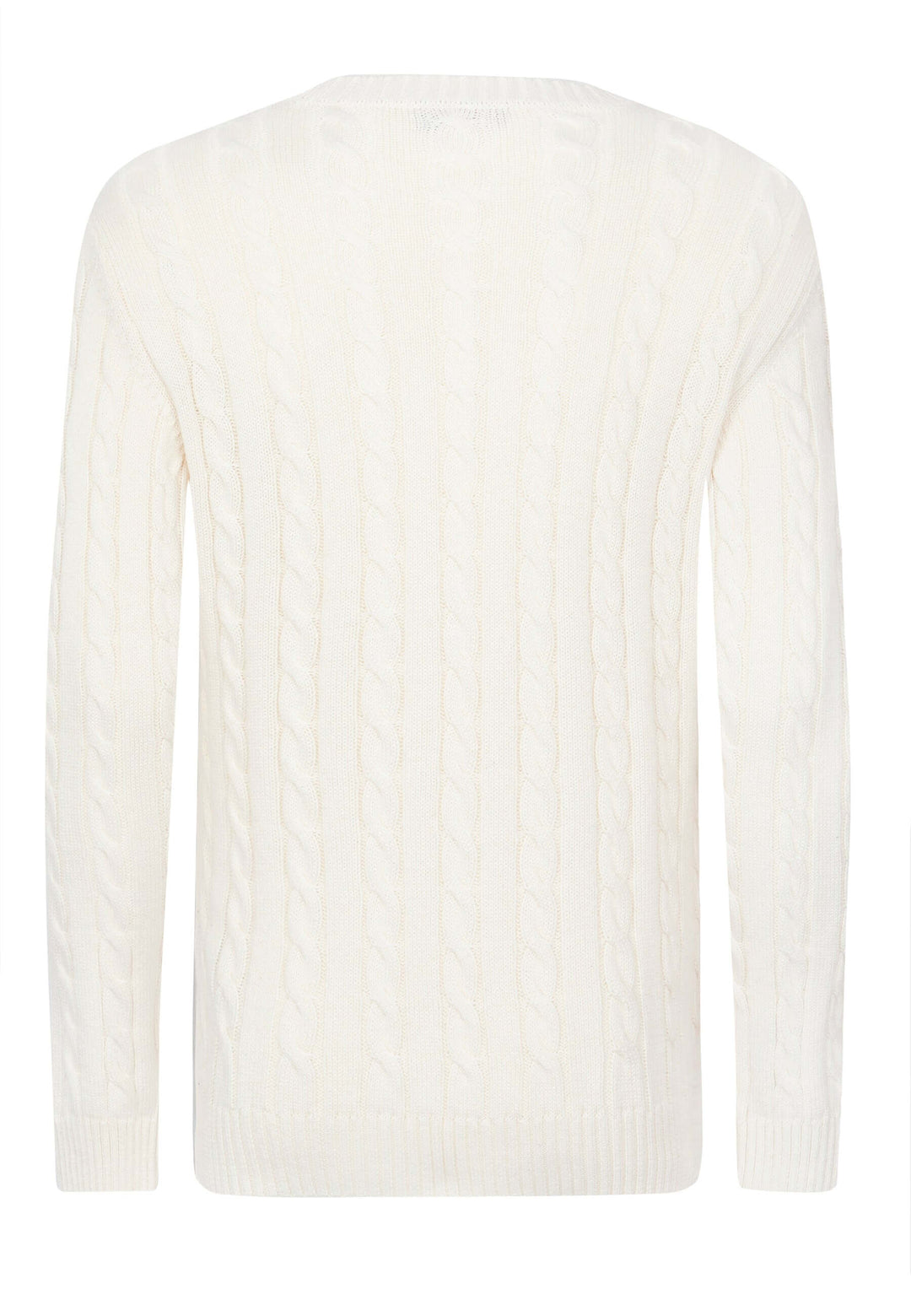 Cable Knit Crew Neck Long Sleeve Pullover