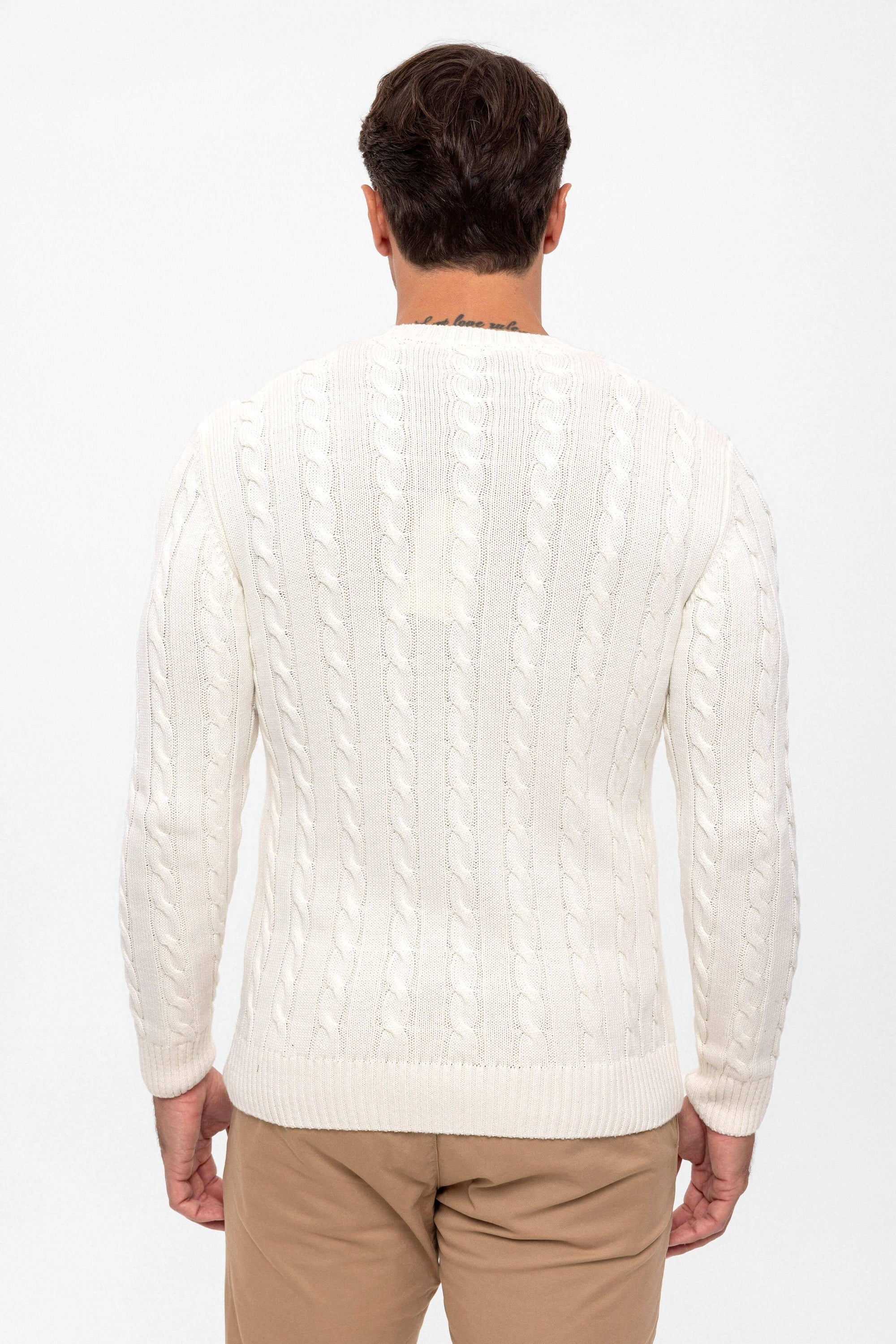 Cable Knit Crew Neck Long Sleeve Pullover
