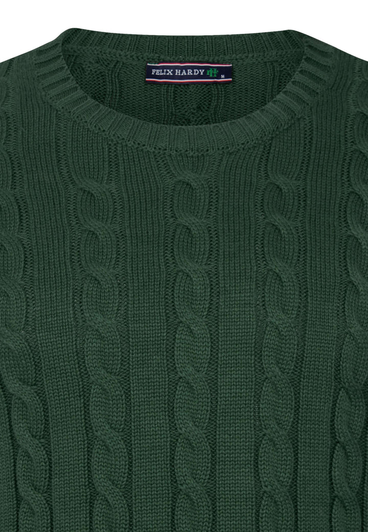 Cable Knit Crew Neck Long Sleeve Pullover
