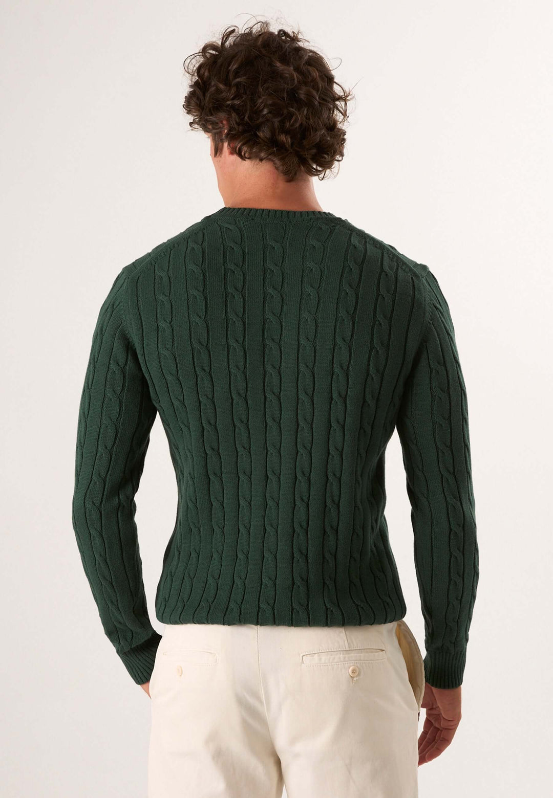 Cable Knit Crew Neck Long Sleeve Pullover