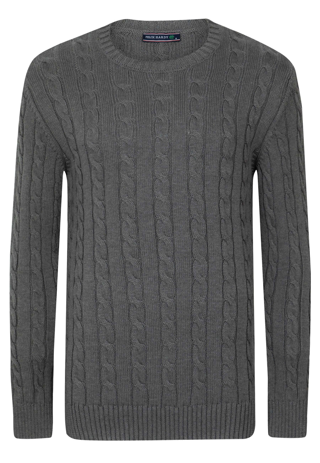 Cable Knit Crew Neck Long Sleeve Pullover