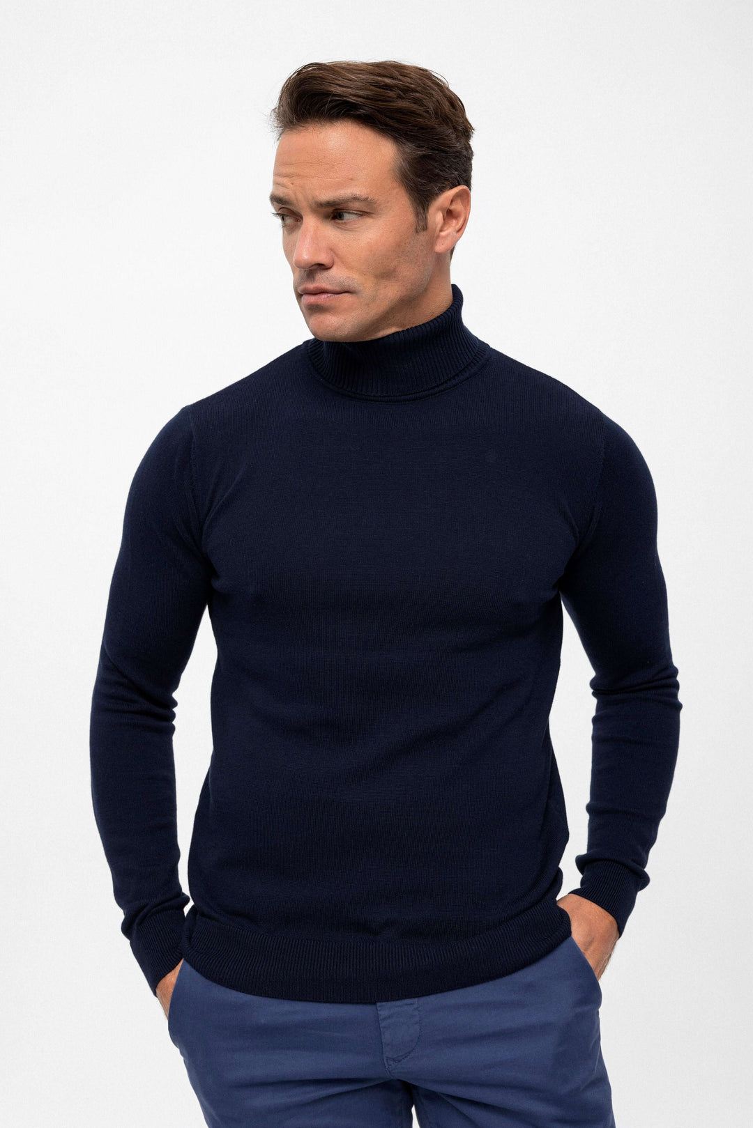 Turtleneck Long Sleeve Pullover – Black