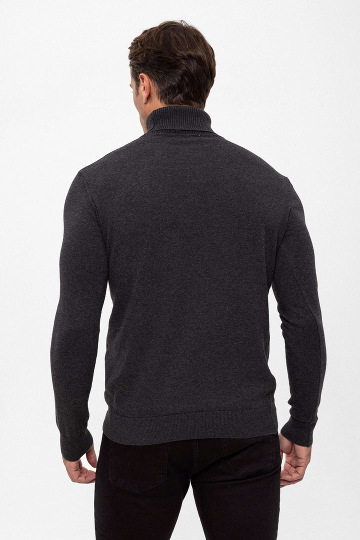 Turtleneck Long Sleeve Pullover – Black