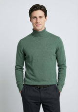 Turtleneck Long Sleeve Pullover – Black - Green