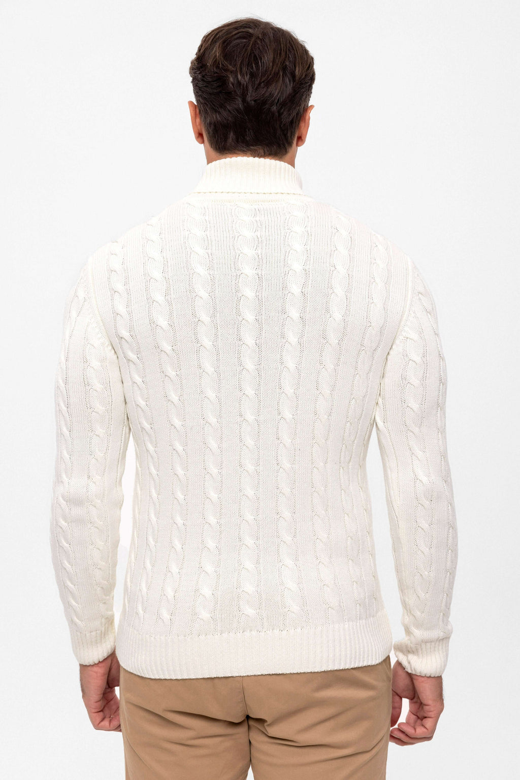 Cable Knit Turtleneck Long Sleeve Pullover