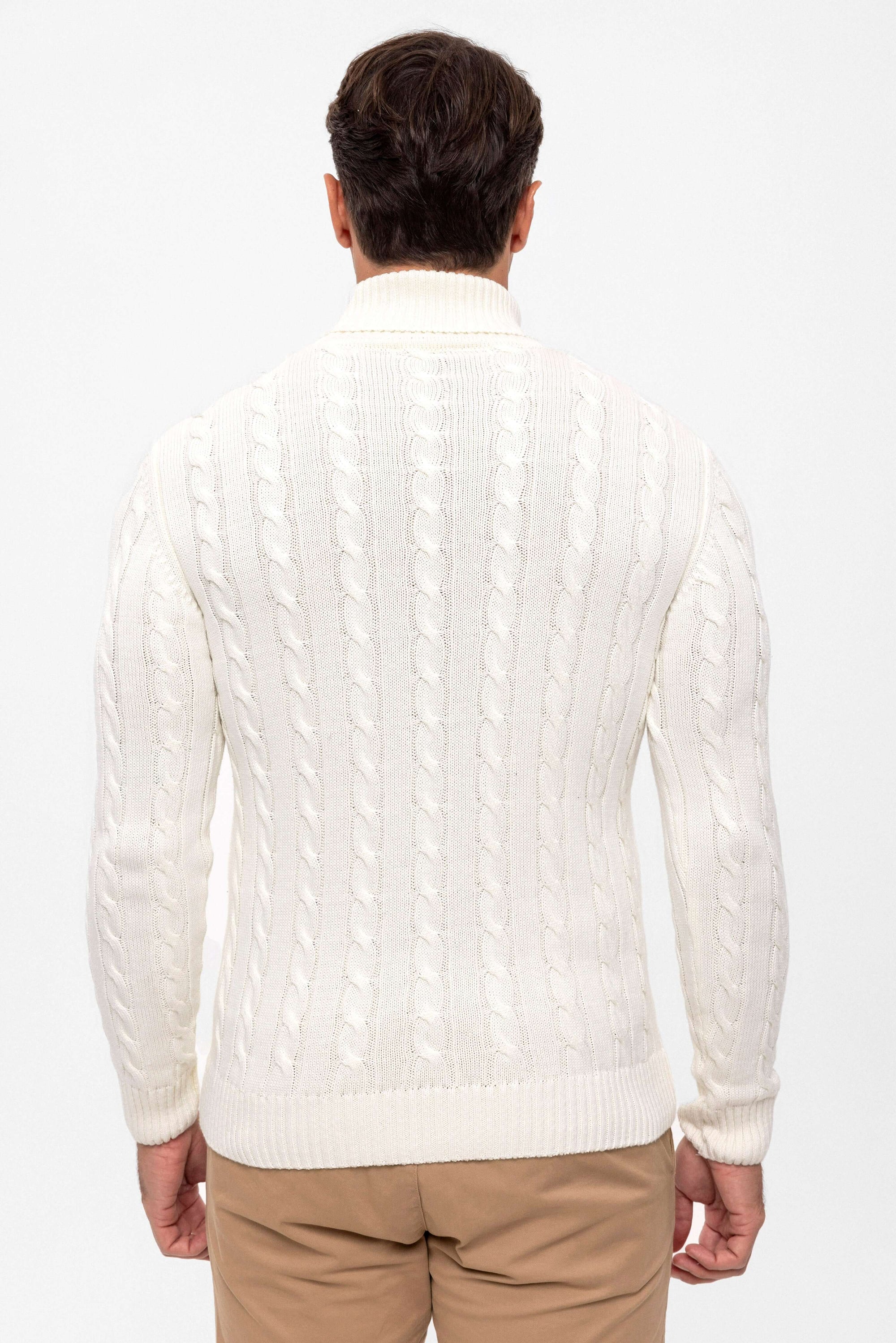 Cable Knit Turtleneck Long Sleeve Pullover