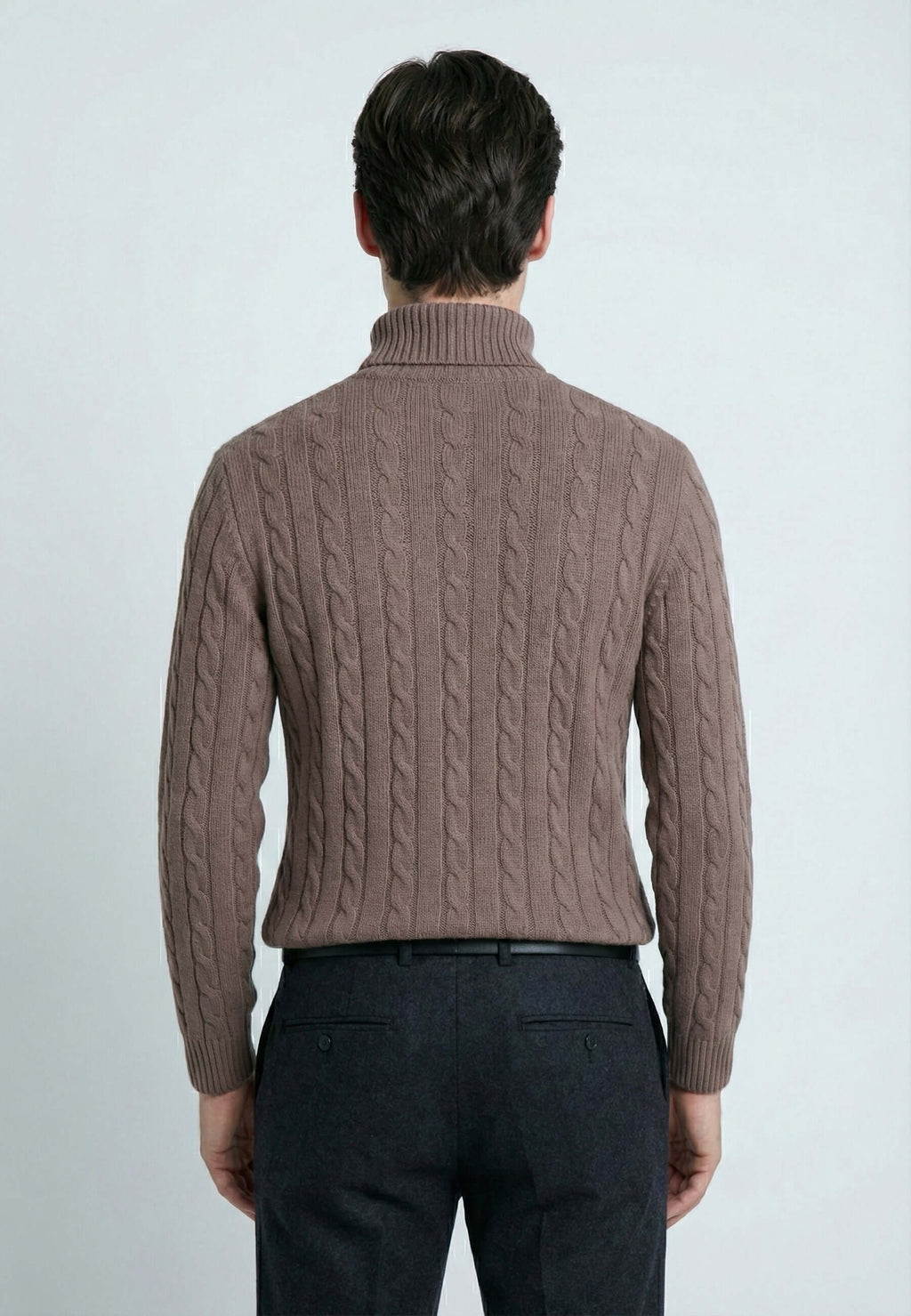 Cable Knit Turtleneck Long Sleeve Pullover