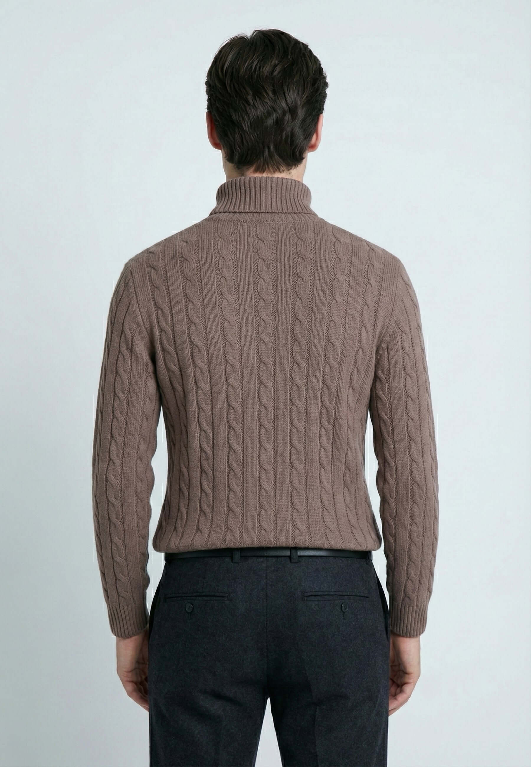 Cable Knit Turtleneck Long Sleeve Pullover