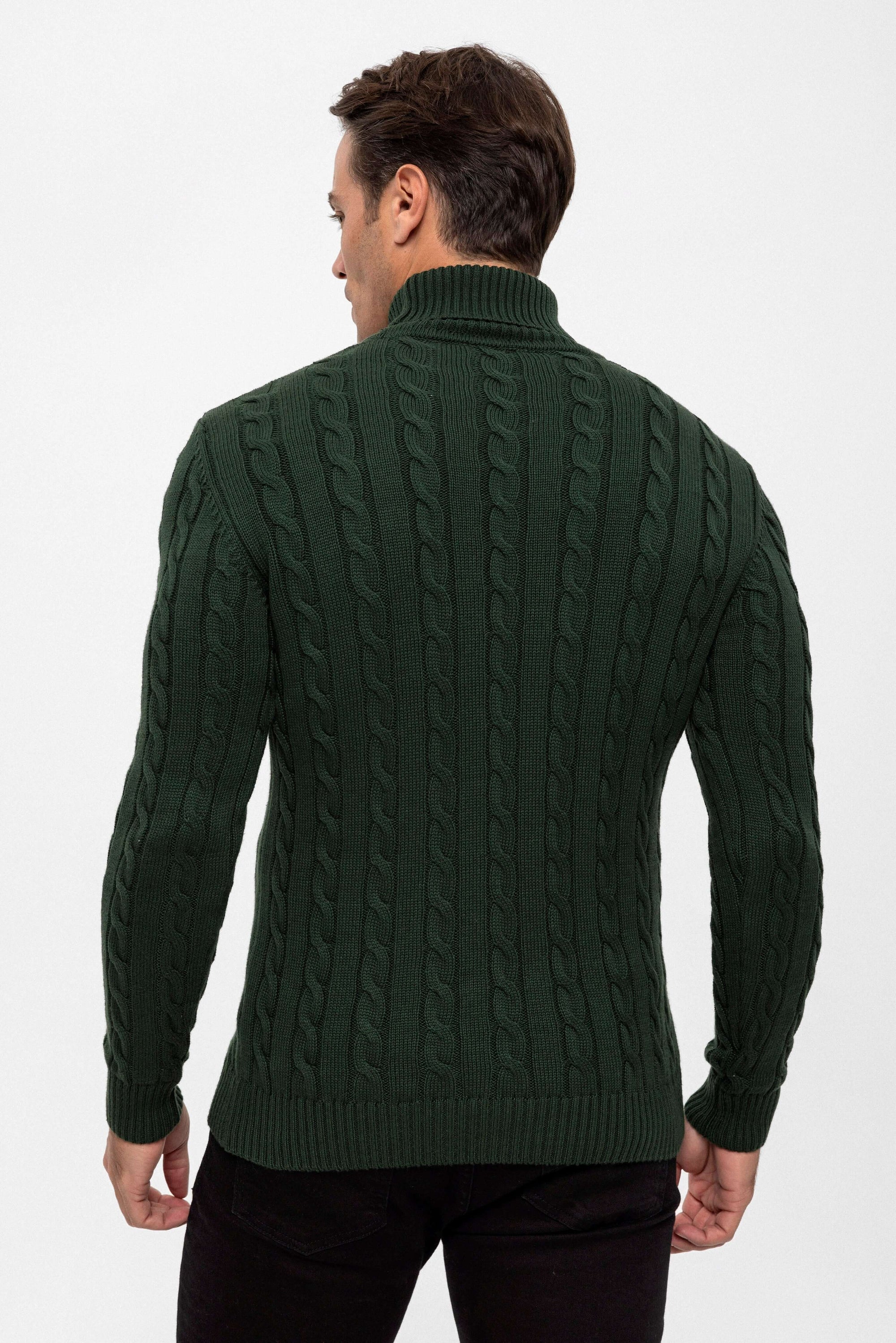 Cable Knit Turtleneck Long Sleeve Pullover