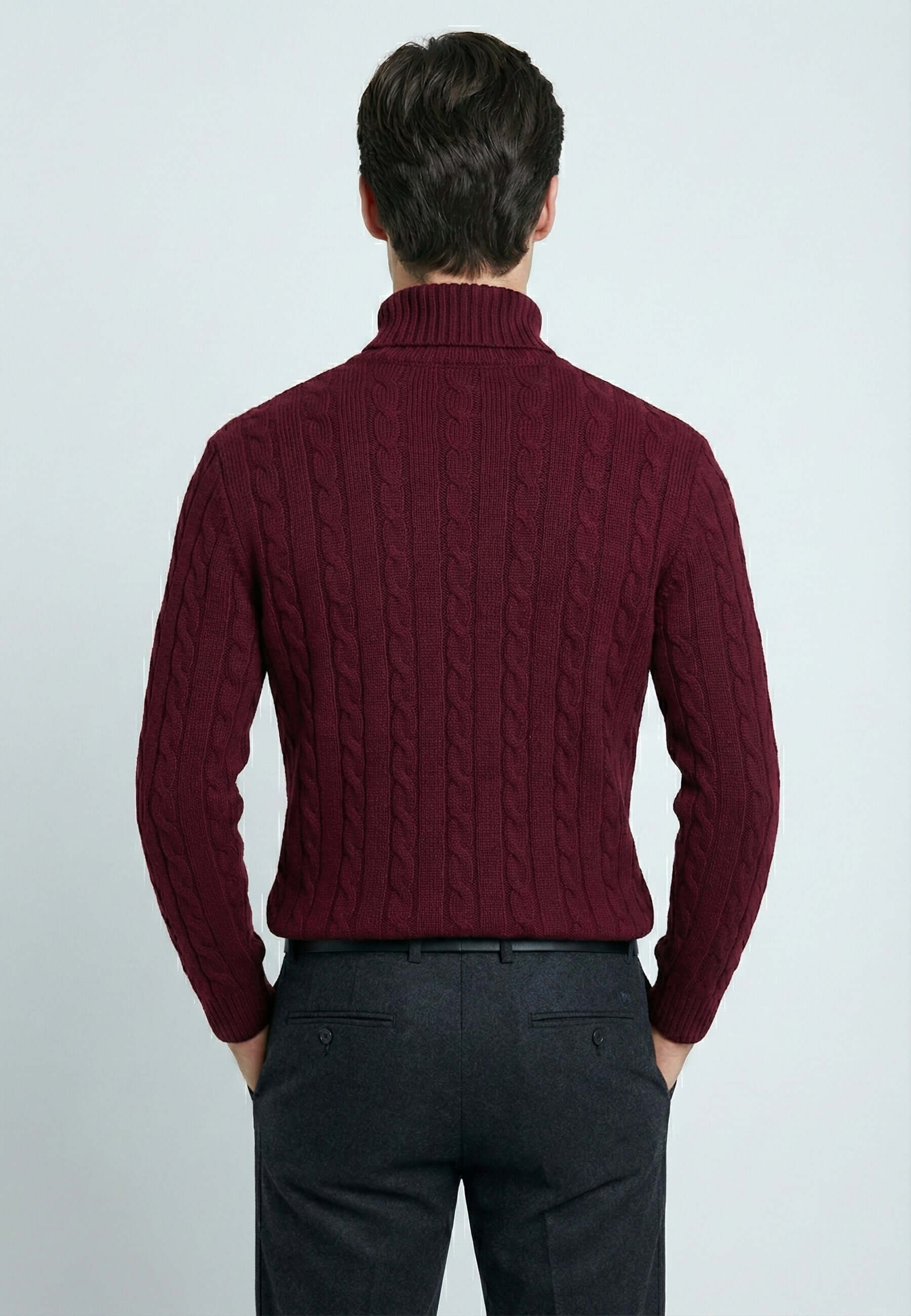 Cable Knit Turtleneck Long Sleeve Pullover