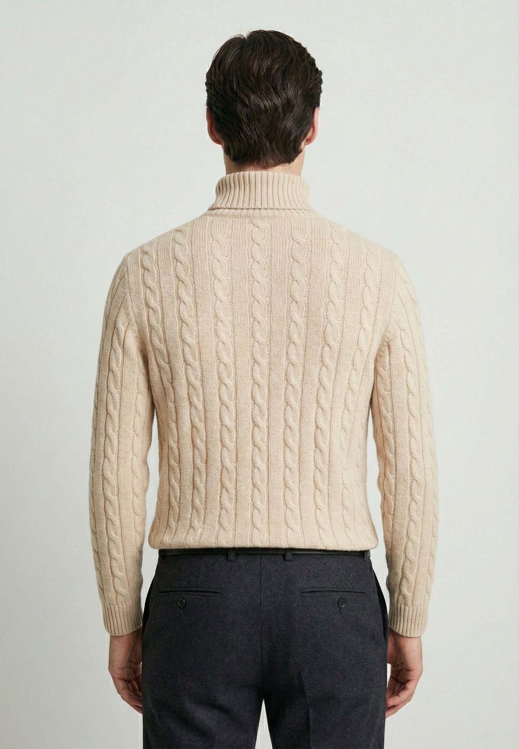 Cable Knit Turtleneck Long Sleeve Pullover