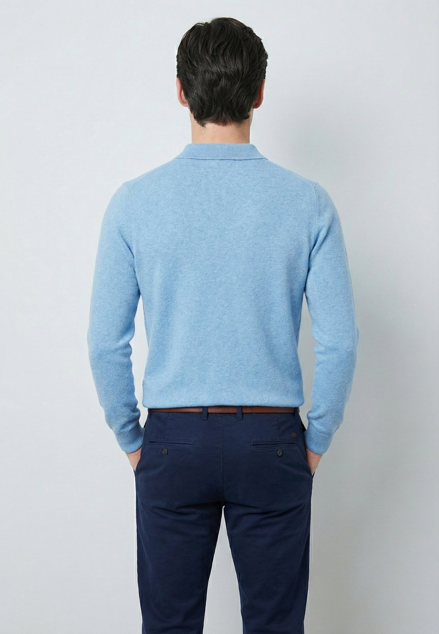Knitted Long Sleeve Polo with buttoned