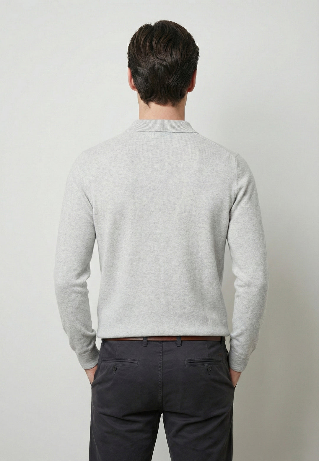 Knitted Long Sleeve Polo with buttoned
