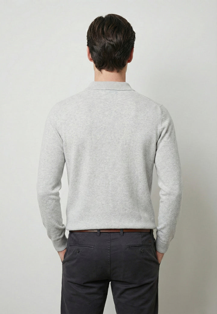 Knitted Long Sleeve Polo with buttoned