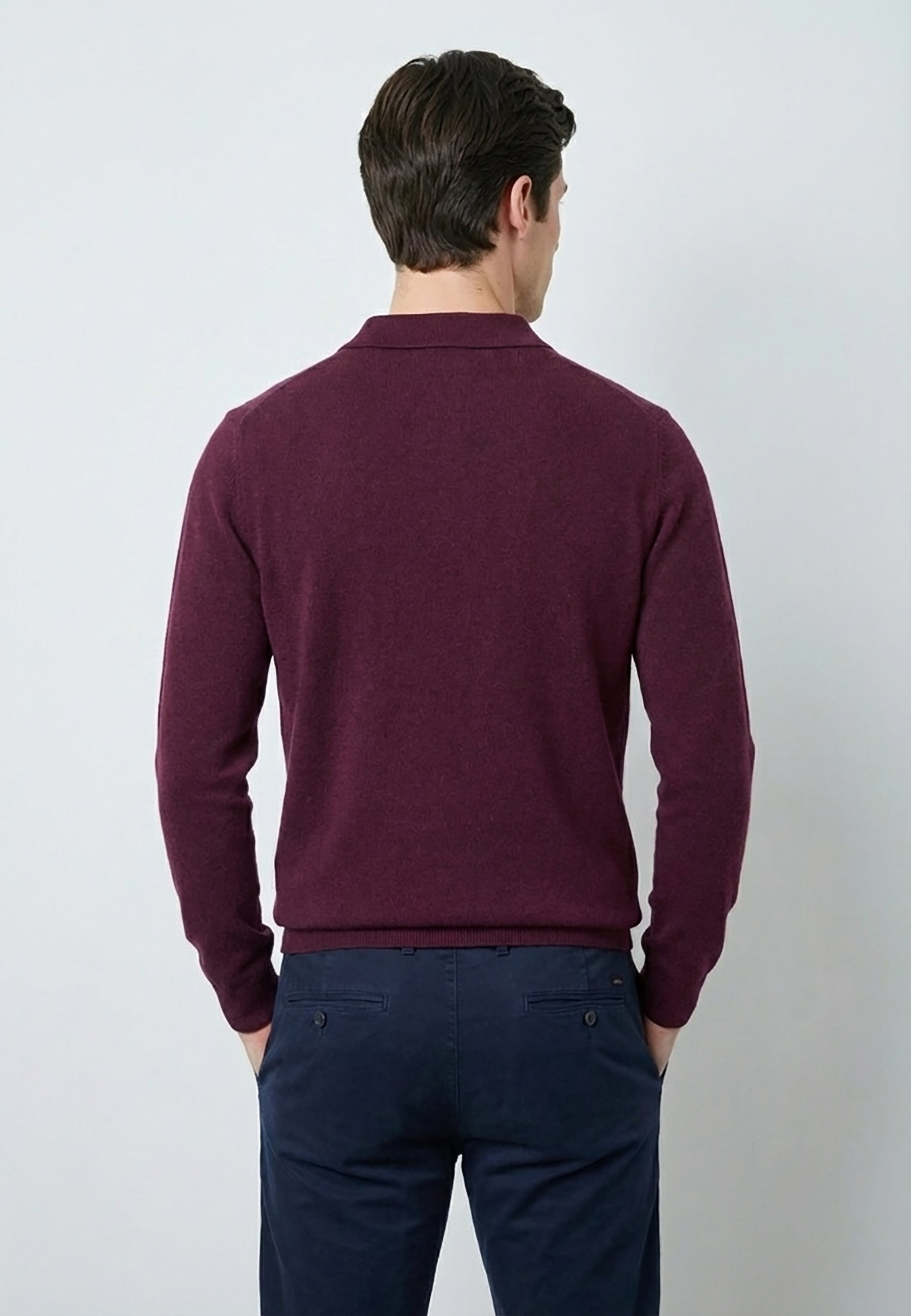 Knitted Long Sleeve Polo with buttoned