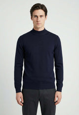 Jersey de cuello semi alto de manga larga - Azul oscuro