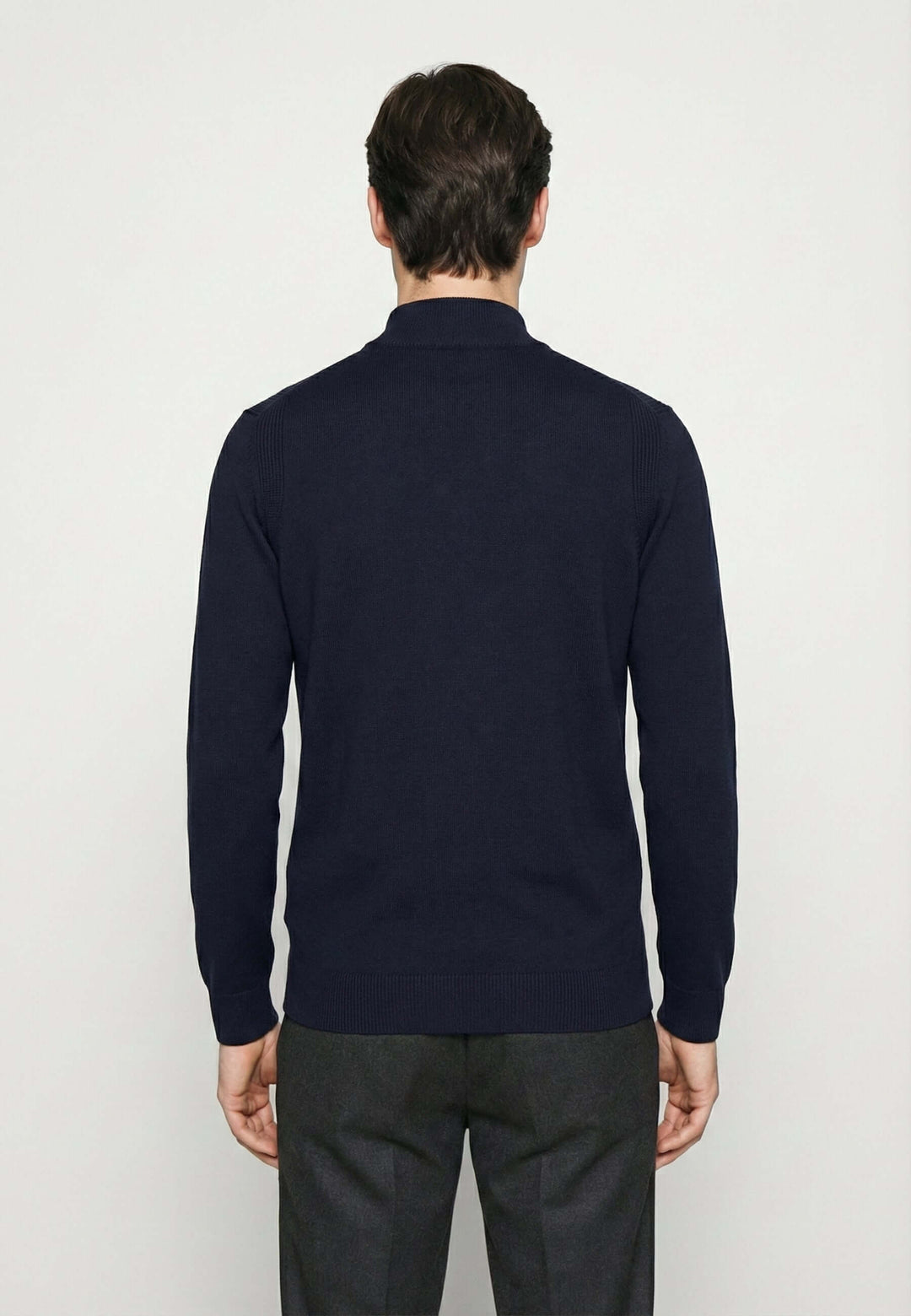 Half Turtleneck Long Sleeve Pullover - Dark blue