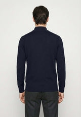 Jersey de cuello semi alto de manga larga - Azul oscuro