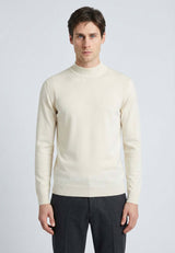 Langarmpullover mit Stehkragen - Off-white