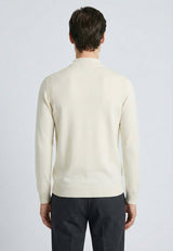 Langarmpullover mit Stehkragen - Off-white