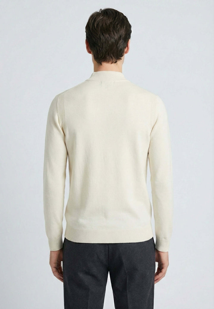 Half Turtleneck Long Sleeve Pullover - Off-white
