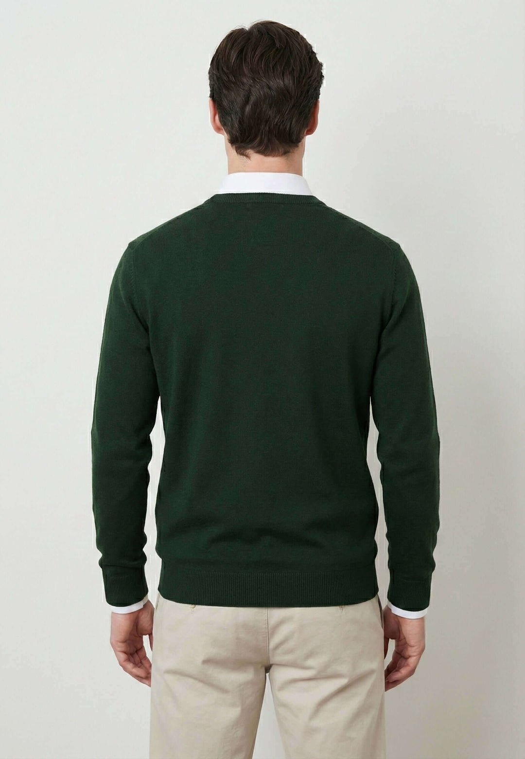 V-Neck Long Sleeve Pullover - Green