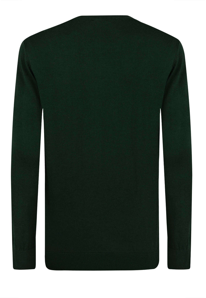 V-Neck Long Sleeve Pullover - Green