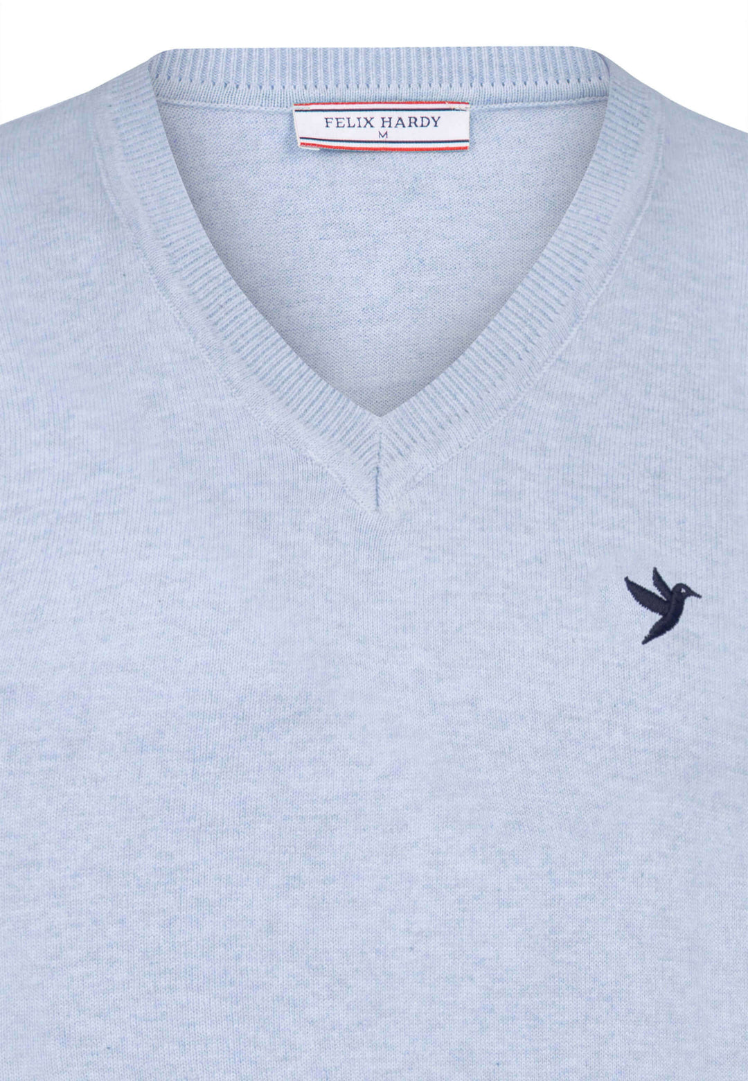 V-Neck Long Sleeve Pullover - Blue