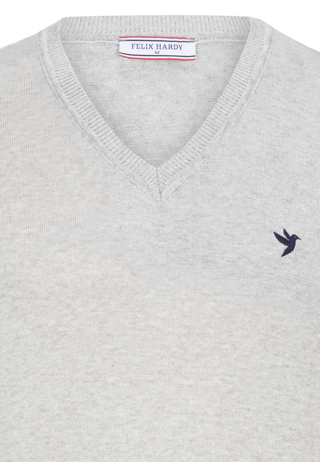V-Neck Long Sleeve Pullover - Grey